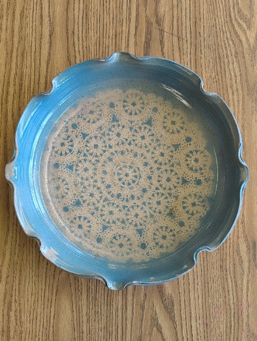 Handmade Blue Glazed Ceramic Serving Bowl